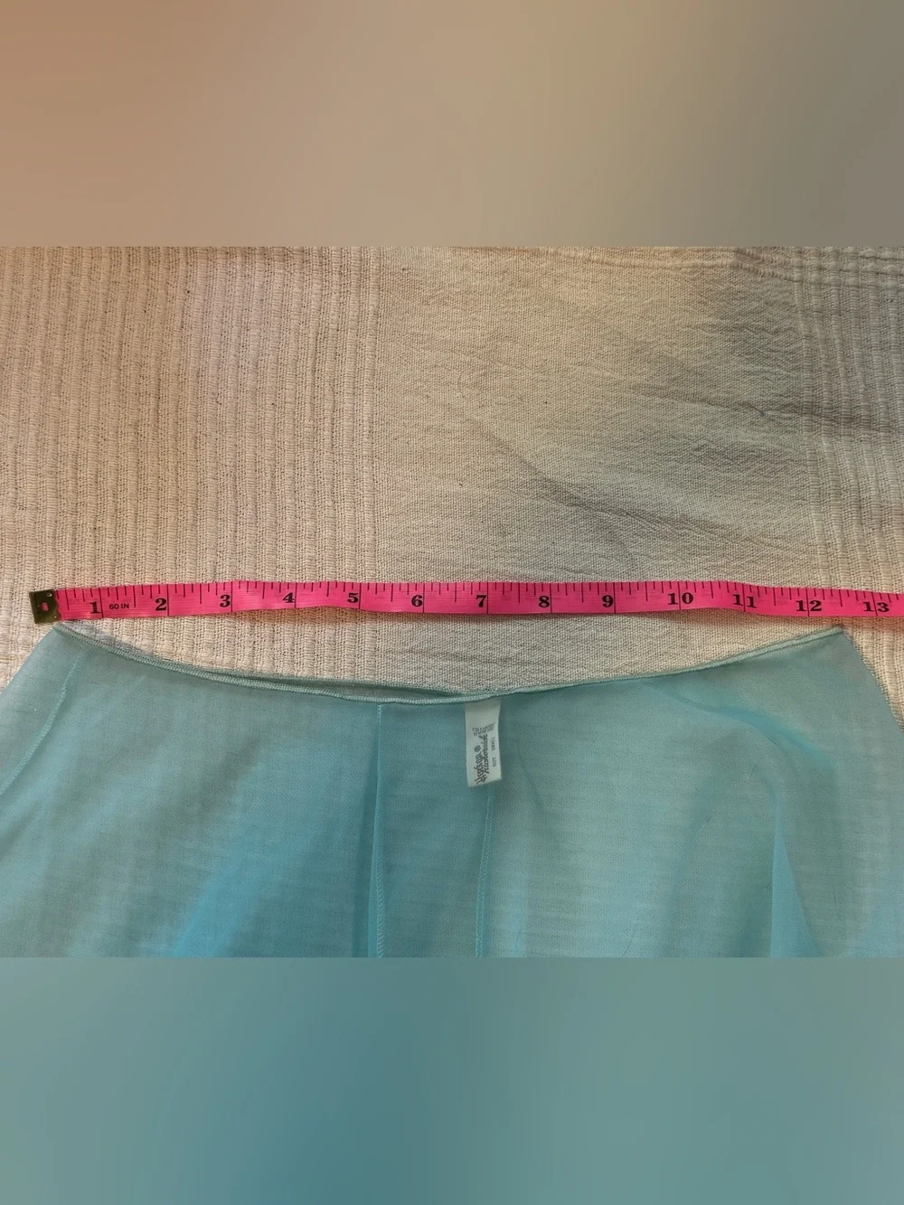 Vintage 1960s Henson Kickerknick Pale Blue Turquoise Petticoat Slip Skirt Small